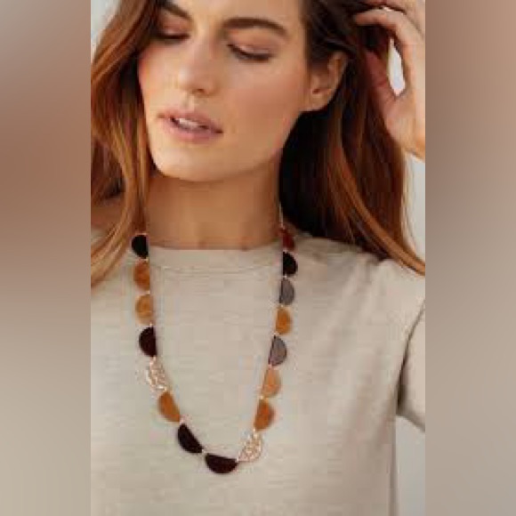 Nwt J Jill Gracefully Grounded Scalloped Necklace